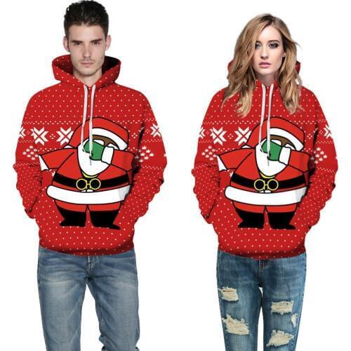 Unisex Christmas Sweatershirts Santa Claus Women Men Xmas Jumper Sweatshirt Pullover Tops