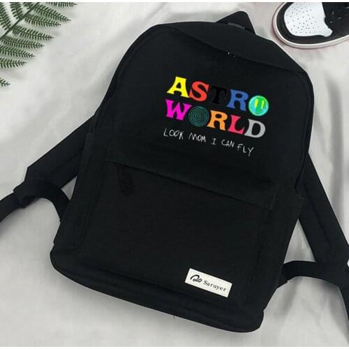 AstroWorld Travis Scott Cool Rapper Backpack Unisex Cactus Jack Look Mom I Can Fly Travel School Back Bag Pack Sac A Dos
