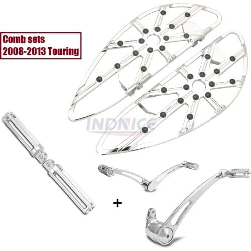 Street glide FLHX Chromed Gauge Front floorboards brake shifter levers for harley Touring Electra glide FLHT 2008-2013