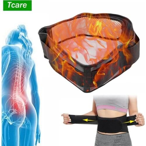 Tcare Tourmaline Self Heating Magnetic Therapy Back Waist Support Belt Adjustable Waist Lumbar Brace Massage Band Health Care