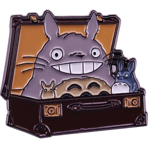 Totoro Suitcase Lapel Pin Miyazaki Hayao Anime Fans Cute Collection
