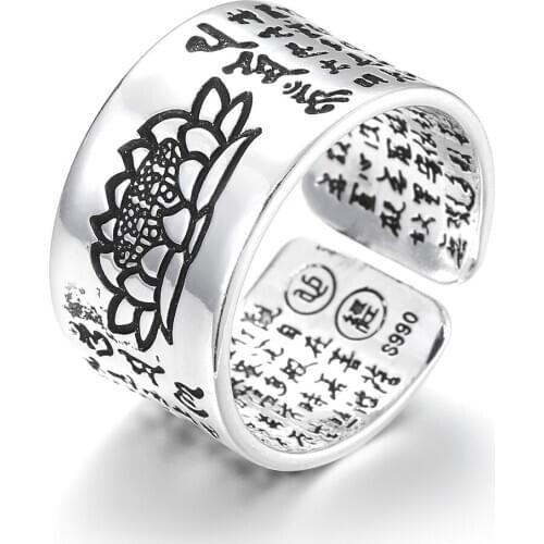 925 Vintage Thai Silver Proverbs Silver Ring Jewelry Wholesale