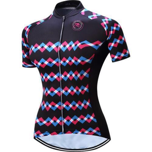 Teleyi Ropa Ciclismo Womens Bike Jersey Shirt Summer Breathable Cycling Clothing MTB Bicycle Clothes Quick Dry Cycling Jersey
