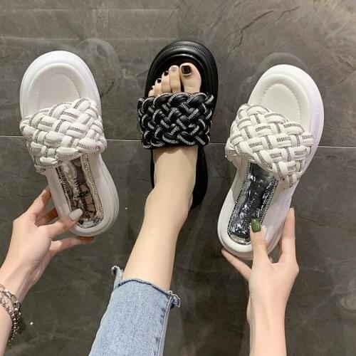 2021 New Platform high slippers women open toe wedges sandals Summer fashion soft Slipper Indoor Outdoor leisure Beach Shoes