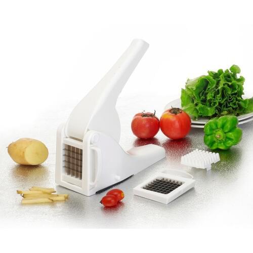 1PC Portable Fries Cutter French Fries Potato Chips Cutter Vegetable Fruit Natural Cutting Slicer Kitchen Cooking Tool OK 0479