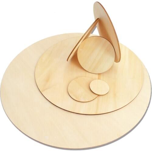 10~300mm blank cut circle round wood crafts scrapbooking rings hair accessories