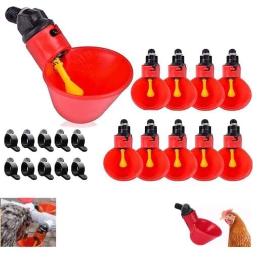 2021 New Poultry Automatic Drinking Bowl Chicken Bird Plastic Drinking Fountain Pigeon Feeding Water Feeding Utensils 10pcs