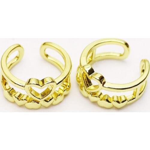 10 Pcs Metal Gold color rings Heart shape Open rings jewelry Rings jewelry rings Gold color rings Gift for women jewelry 8287