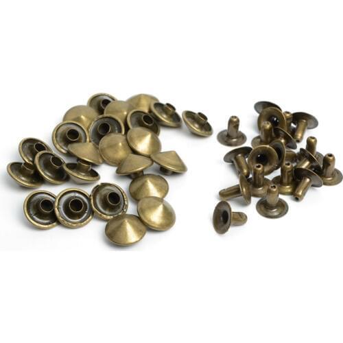 100 Set Bronze Tone Iron Mushroom Rivet Studs Spots for 10mm clothes Rivet Apparel Sewing Garment Rivet