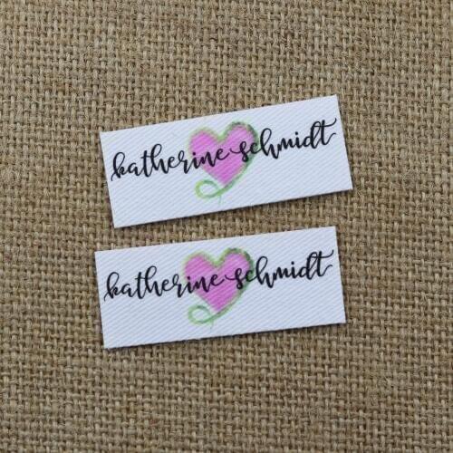 100 pieces Custom logo labels, Name iron on label, Custom Clothing tags, Organic Cotton Labels