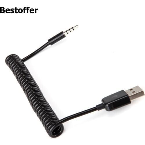 3.5mm Male Plug Jack To USB 2.0 A Male Car AUX Audio Adapter Converter Cable 3ft