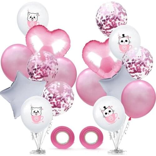 5pc/lot Cute Pet Cat Dog Cartoon Latex Balloon Wedding Birthday Party Decorations Kids Balloon Baby Shower Decor party supplies