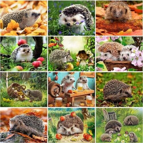 5D Diamond Painting Animal Hedgehog Full Round Drill Embroidery Cross Stitch Paintings With Rhinestone On Canvas Self Adhesive
