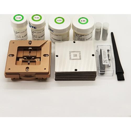 90MM Aluminium Alloy Bga Reballing Station Bga Reball Kit Magnetism Lock 362pcs Universal Bga Stencil Planting Jigs Fix