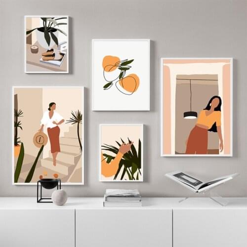 Abstract Fashion Vintage Girl Wall Art Canvas Painting Nordic Poster and Prints Wall Pictures for Living Room Cuadros Home Decor