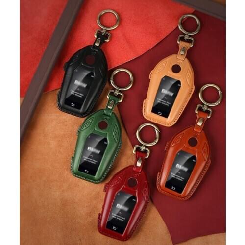 Car Genuine Leather Key Case Holder For BMW 730i 740i 750i 7 8 Series G12 GT G30 G21 I8 I12 I15 X3 X5 X6 X7 Display Key Bag