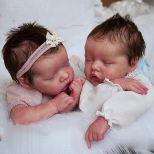 Hoomai17'' Real Lifelike Twins Reborn Baby Doll Kit S Very Soft Hands Unpainted Unfinished Parts DIY