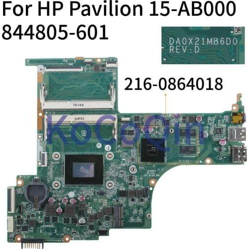 KoCoQin Laptop motherboard For HP Pavilion 15-AB 15T-AB A10-8700P R7 M360 2GB 15.6' Mainboard 844805-001 844805-601 DA0X21MB6D0
