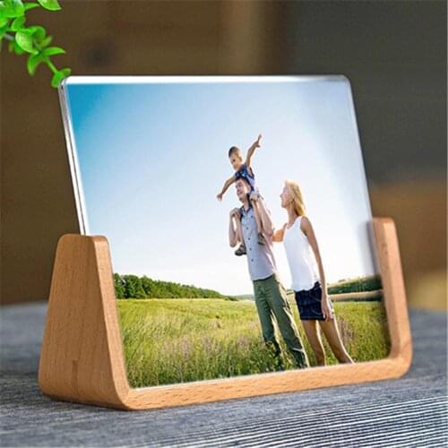 5/6/7In Creative European Solid Wooden Photo Frame Acrylic U Shaped Cadre Photo FrameFamily Photo Frames Marco Fotos Photo Frame