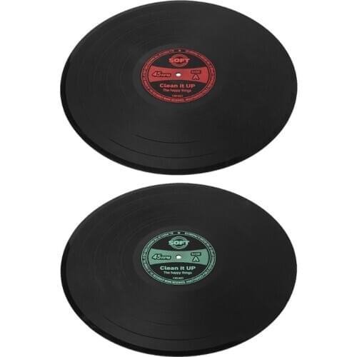 Retro Vinyl Record Coaster Placemat Round Heat Resistant Silicone Drink Mat Home Table Tea Coffee Cup Pad Decor