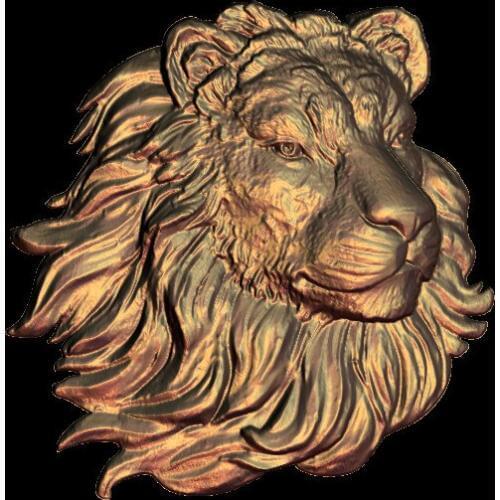 L340, 3d Lions Relief Sculpture Model CNC router milling engrave STL file