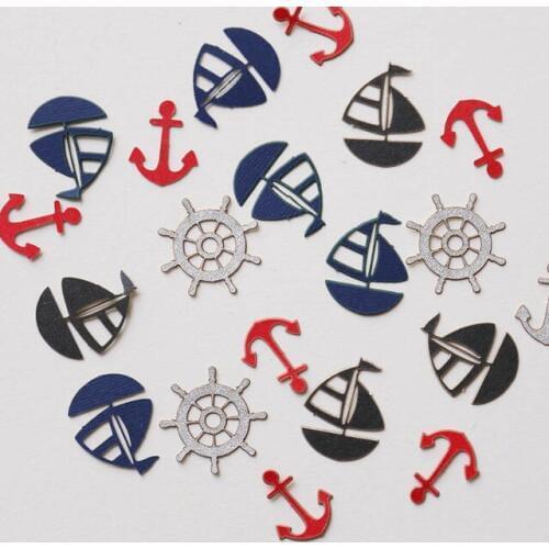 Nautical Party anchor sailboat Confettis birthday Table decor baby shower Scrapbook Embellishments scatters party decoartions