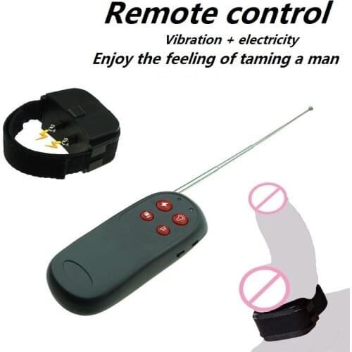 Male Scrotum Electric Shock Remote Control Electro Shock Penis Ring sex toys for Man Chastity Bondage Electro Stimulator