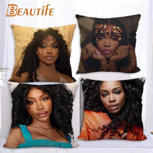 45X45cm Nice SZA Pillow Cover Square Zipper Cotton Linen Fabric Pillow Cases Bedroom Home Decorative Boys Girls Gift