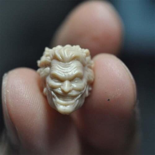 Unpainted 1/18 Evil Joker Head Sculpt Crazy Clown Head Carving Fit 3.75'' JOYTOY ORI TOY Action Figure