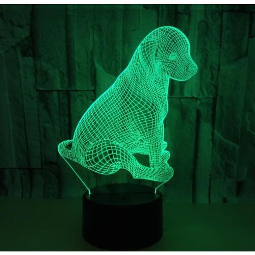 Animal Dog 3d Night Table Lamps For Living Room 7 color Touch 3d Led Table Lamp Gift Customization Atmosphere