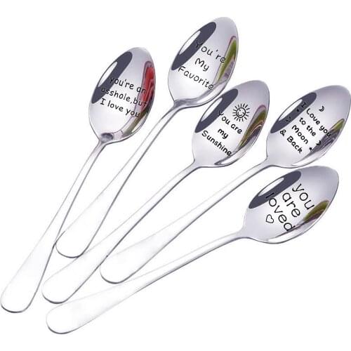 2021 New Valentines Day Gift Anniversary Gift for Boyfriend Present Stainless Steel Spoon You Are My Sunshine Girlfriend Gift