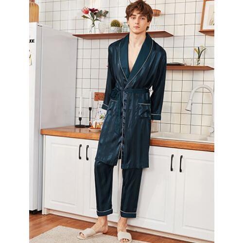 New Mens Spring Robe Bathrobe Yukata Male Rayon Kimono Bath Gown Nightgown Sleepwear Sleepshirts Pijama Mujer L-XXL