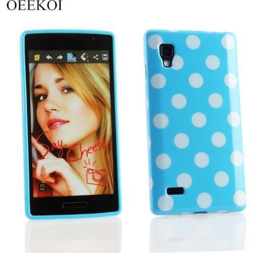 OEEKOI Polka Dots Soft TPU Gel Cover Case for LG Optimus L9 P760 Free Shipping