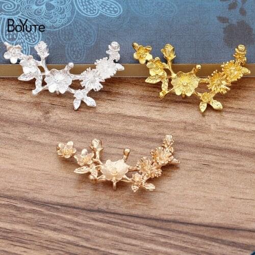 BoYuTe Wholesale 20Pcs 22*44MM Flower Branch Metal Alloy Materials Diy Hand Made Jewelry Accessories