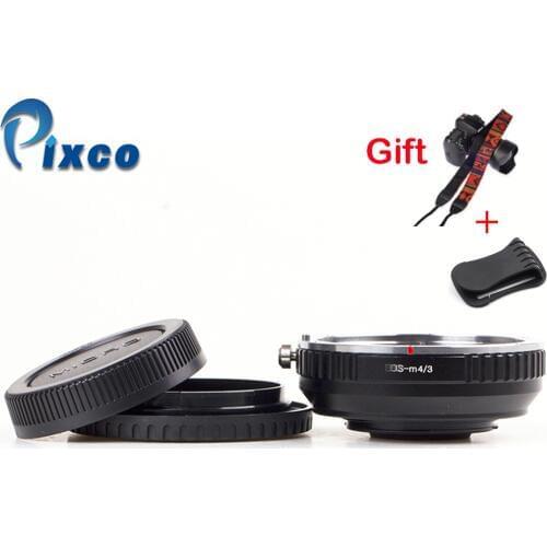 Pixco For EOS-M 4/3 Focal Reducer Build in Aperture Suit For Canon EF mount Lens to Micro 4/3+Lens Cap U-Clip+Camera Straps