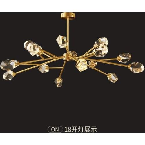 Luxury ceiling crystal chandelier living room brass chandelier lighting dining gold led lustre kitchen fixture lighting bedroom