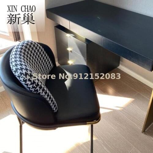 Modern minimalist girl princess bedroom makeup chair dressing table stool manicure back ins Nordic net red chair