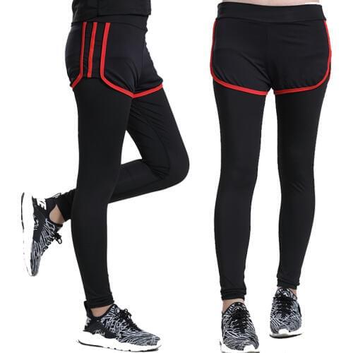 Sports pants for women 2 in 1 compression pants Bodyboulding mallas deporte mujer gym leggings for fitness dry running trousers