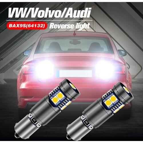 2x LED Backup Light Blub Reverse Lamp BAX9S 64132 H6W Canbus No Error For Audi A3 2014-2017 S3 VW Passat CC Volvo C70 2011-2013