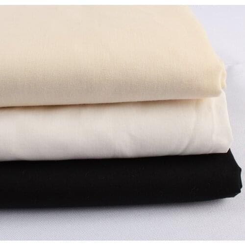 Thin soft pure cotton lining fabric solid color material light weight white black by yard
