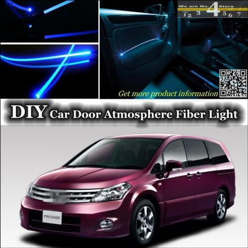 Interior Ambient Light Tuning Atmosphere Fiber Optic Band Lights For Nissan Presage U30 U31 Inside Door Panel illumination Refit