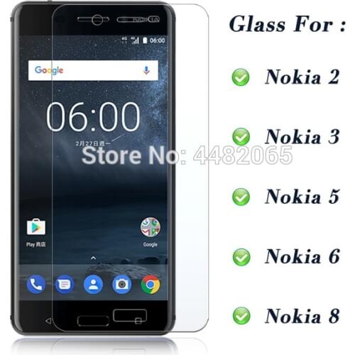 2Pcs For nokia 9 glass protective glass on the for nokia 5 3 6 8 tempered film screen protector nokia5 2017 nokia3 protection