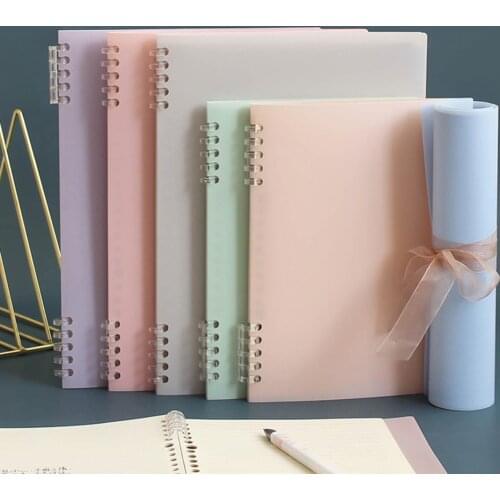 1pcs Loose-leaf Notebook Classic Morandi Color Series A5 B5 Removable Plastic Ring Buckle Frosted Note book School Office