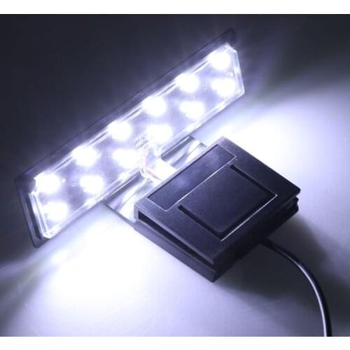 12 LED Aquarium Fish Tank Clamp Clip Water Plant Grow White Color Lighting EU P82D