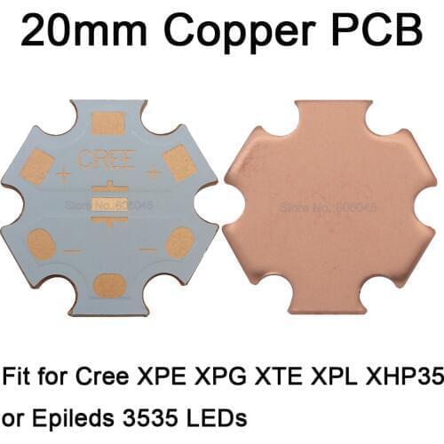 20pcs 20mm 3535 Pad Thermoelectric Separation LED PCB Board Printed Circuit Board For CREE XPE XTE XPG XPL XHP35 3535 LED Beads