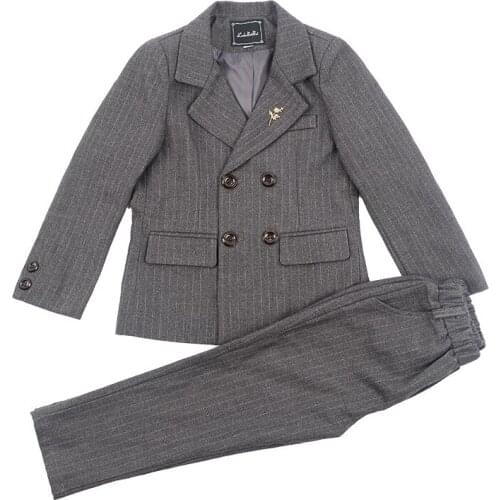 2021 Flower Boys Japan Style Jacket+Pants 2PCS Wedding Suit Kids Formal Dress Clothing Set Children Prom Performance Costume