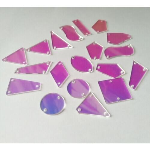 30PCS Sew On AB Crystal Rhinestones Irregular Acrylic AB Beads, Sew On Stones Crystal Strass