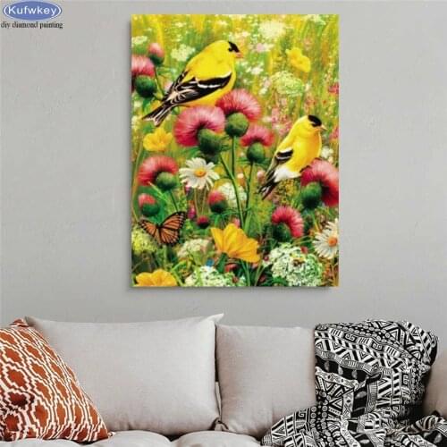 Diy 5d diamond painting animal bird garden diamond embroidery mosaic needlework square round drill Poppies flower home decor