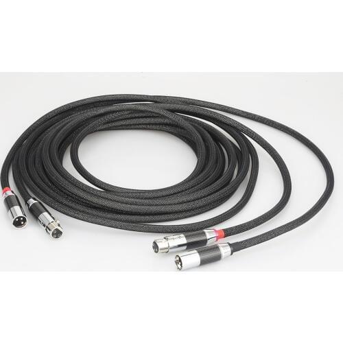 AX800 Audiocrast Pair 100% Pure Solid Silver XLR Analog Audio Interconnect Cable Stereo Balanced XLR Cable HIFI