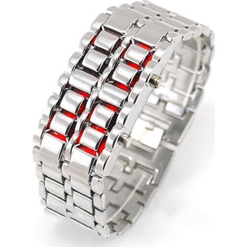 Men Wrist Watch Women Lava Stainless Steel LED Digital Clock Bracelet Watch Wristwatch New reloj hombre